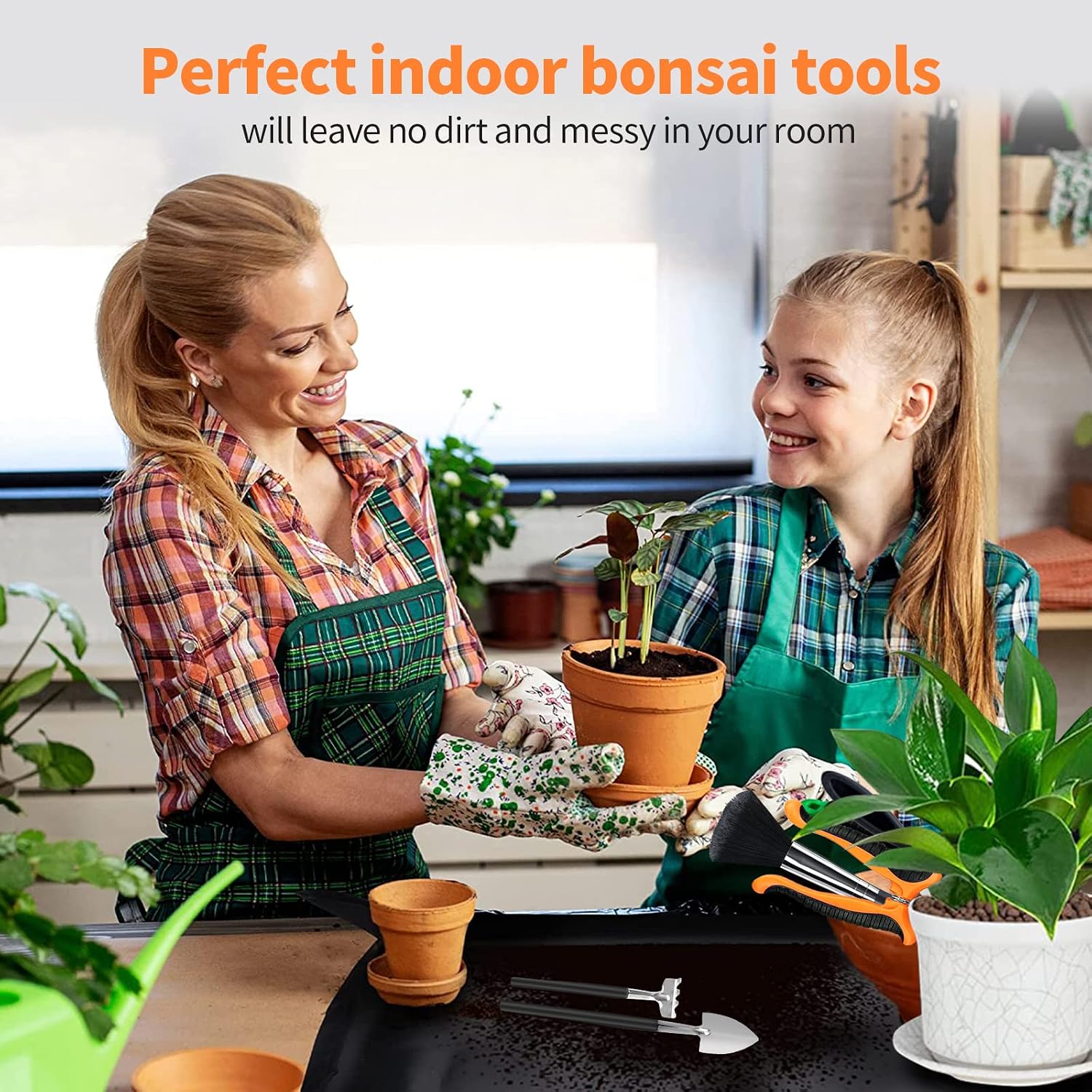 Bonsai Tool Kit — 20 Pieces, with Wire, Repotting Mat and Bag