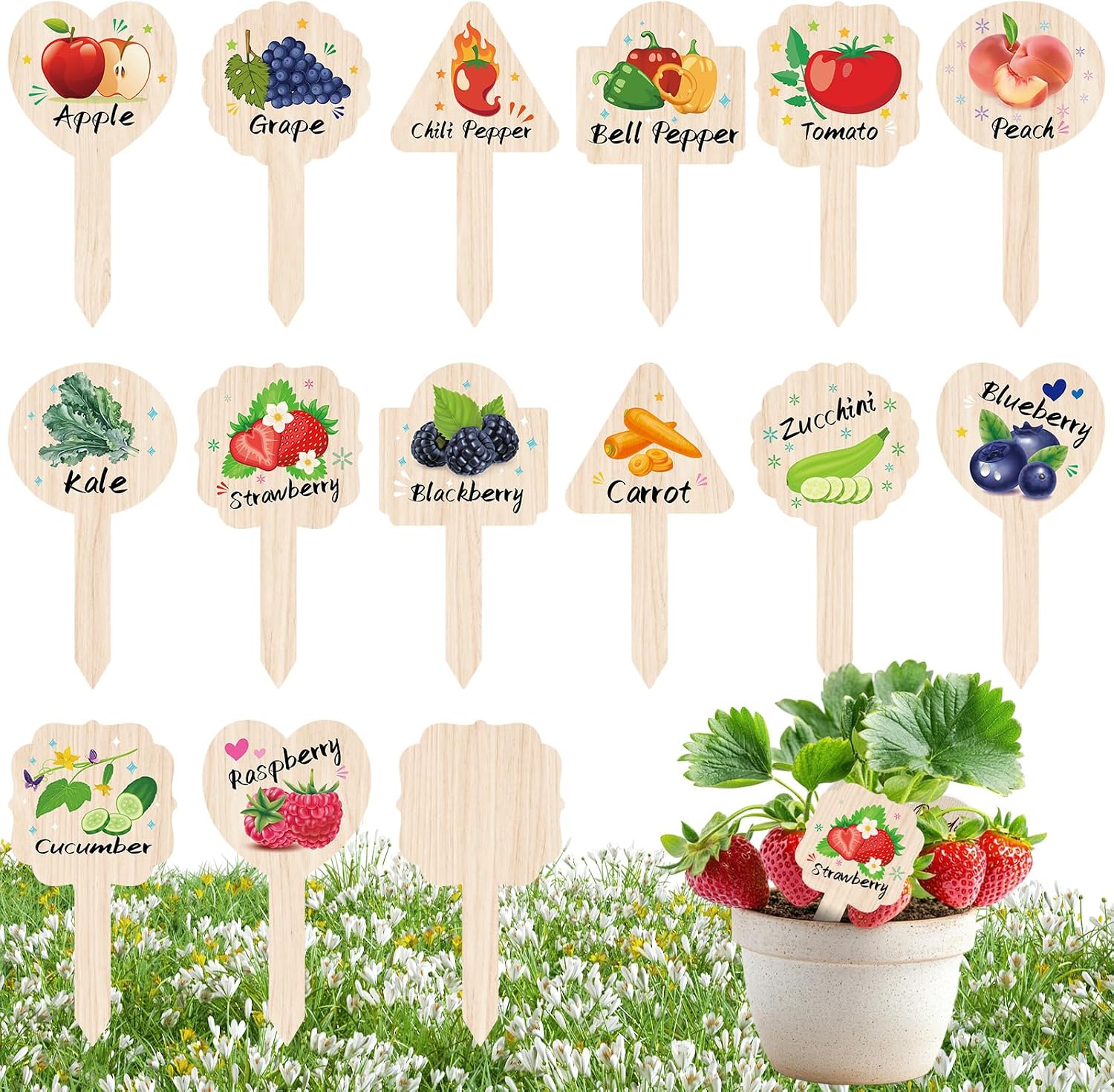 Garden Plant Labels — 15 Pack, Waterproof