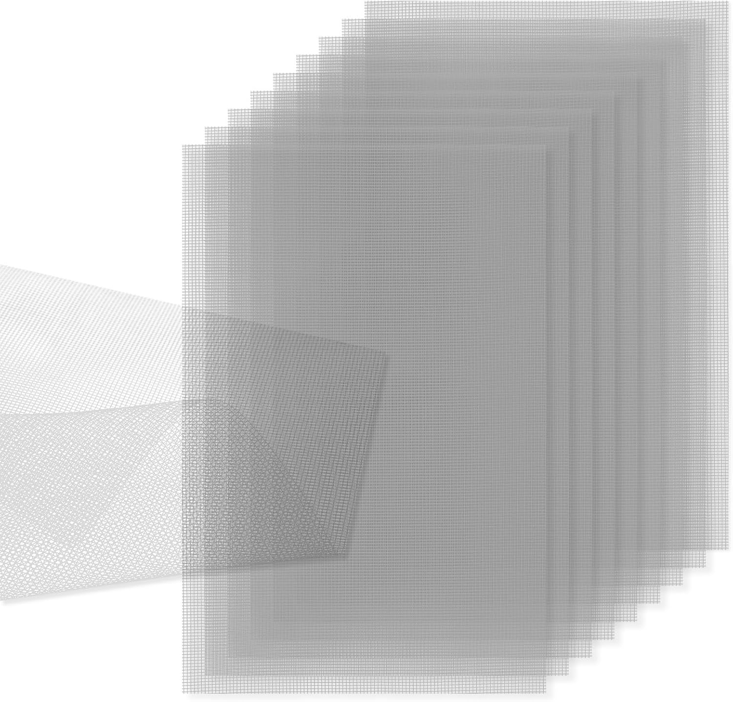 Pot Drainage Mesh Pads — 10 Pack, 30 × 20 cm, Grey