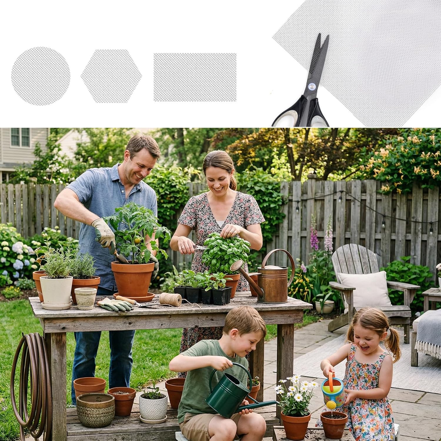 Pot Drainage Mesh Pads — 10 Pack, 30 × 20 cm, Grey