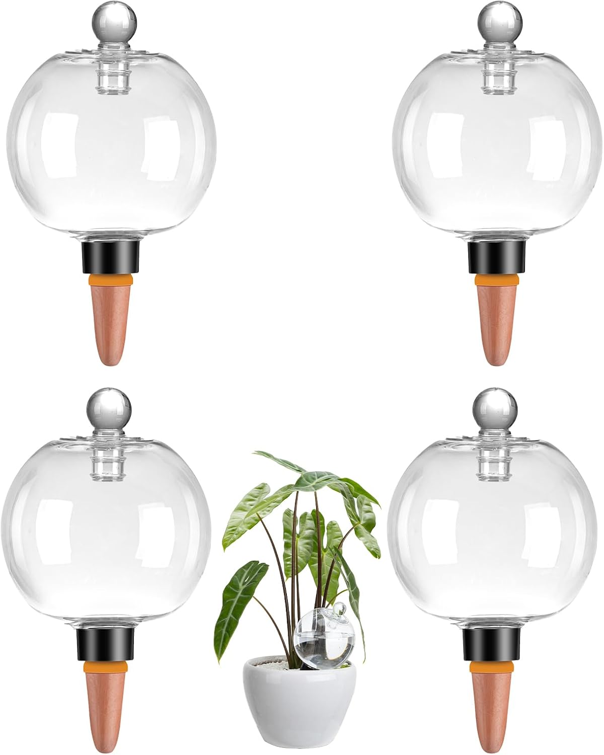Self-Watering Globes — 4 Pack, 500 ml, with Covers